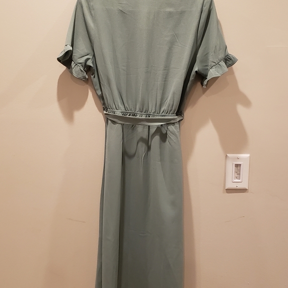 Monteau Pale Green Dress M - Picture 3 of 3